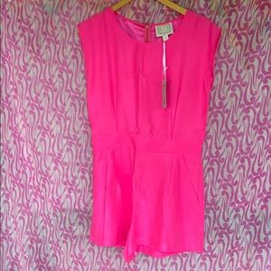 Sail to sable hot pink silk romper